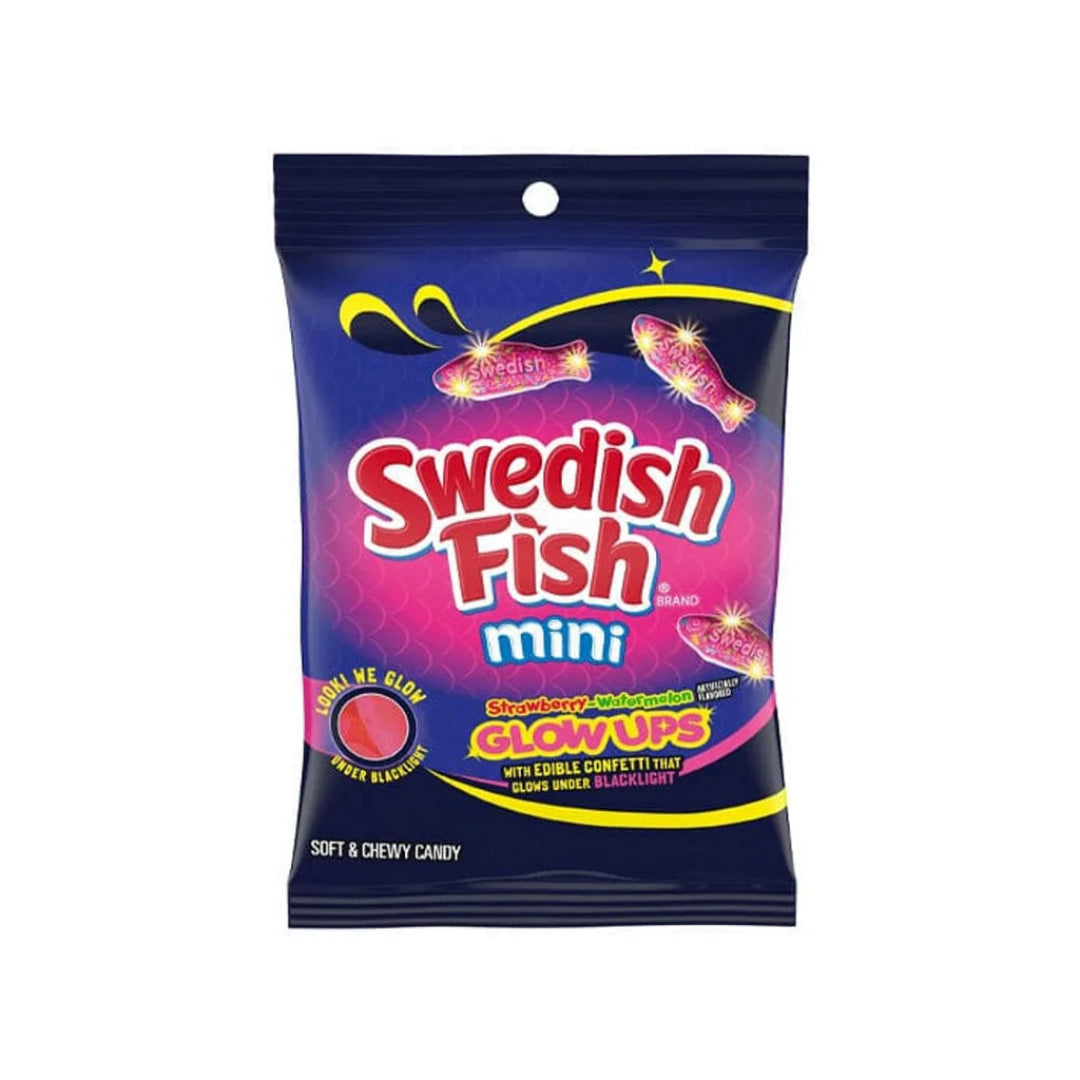 SWEDISH FISH MINI STRAWBERRY WATERMELON GLOW UPS 87GR