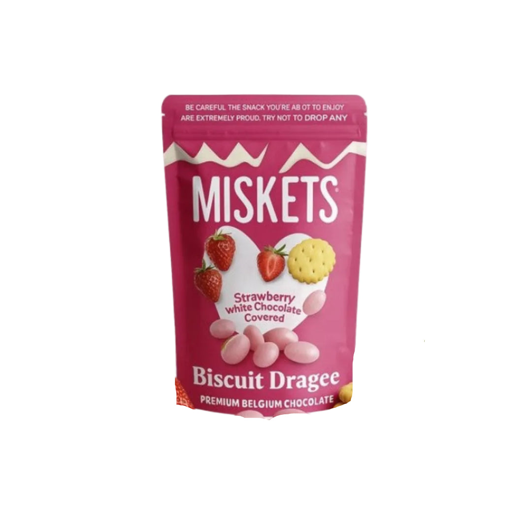 MISKETS STRAWBERRY WHITE CHOCOLATE 80GR