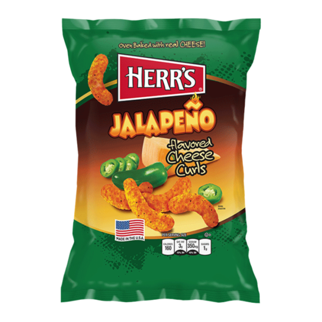 HERR'S JALAPENO FLAVOURED CHEESE CURLS 198GR