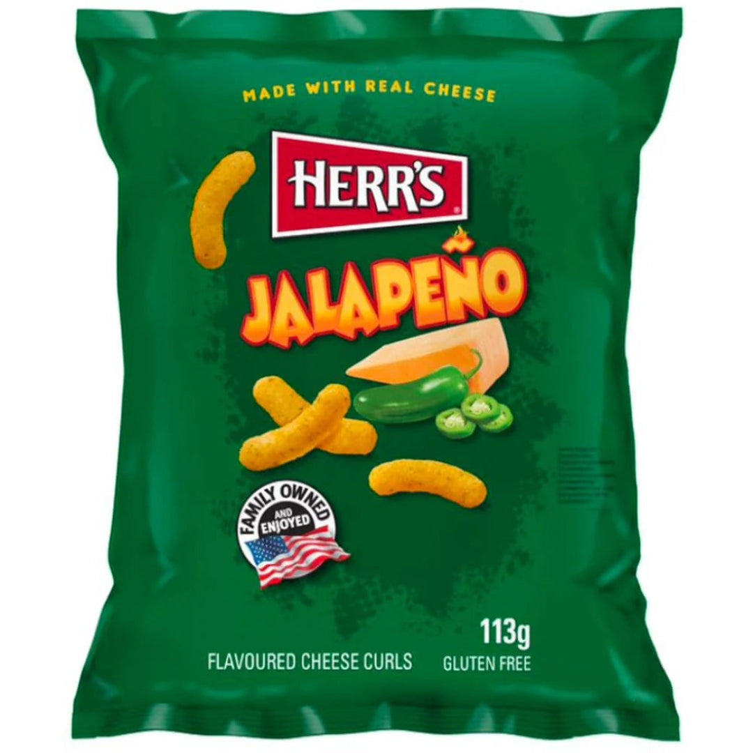 HERR'S JALPENO FLAVOURED CHEESE CURLS 113GR
