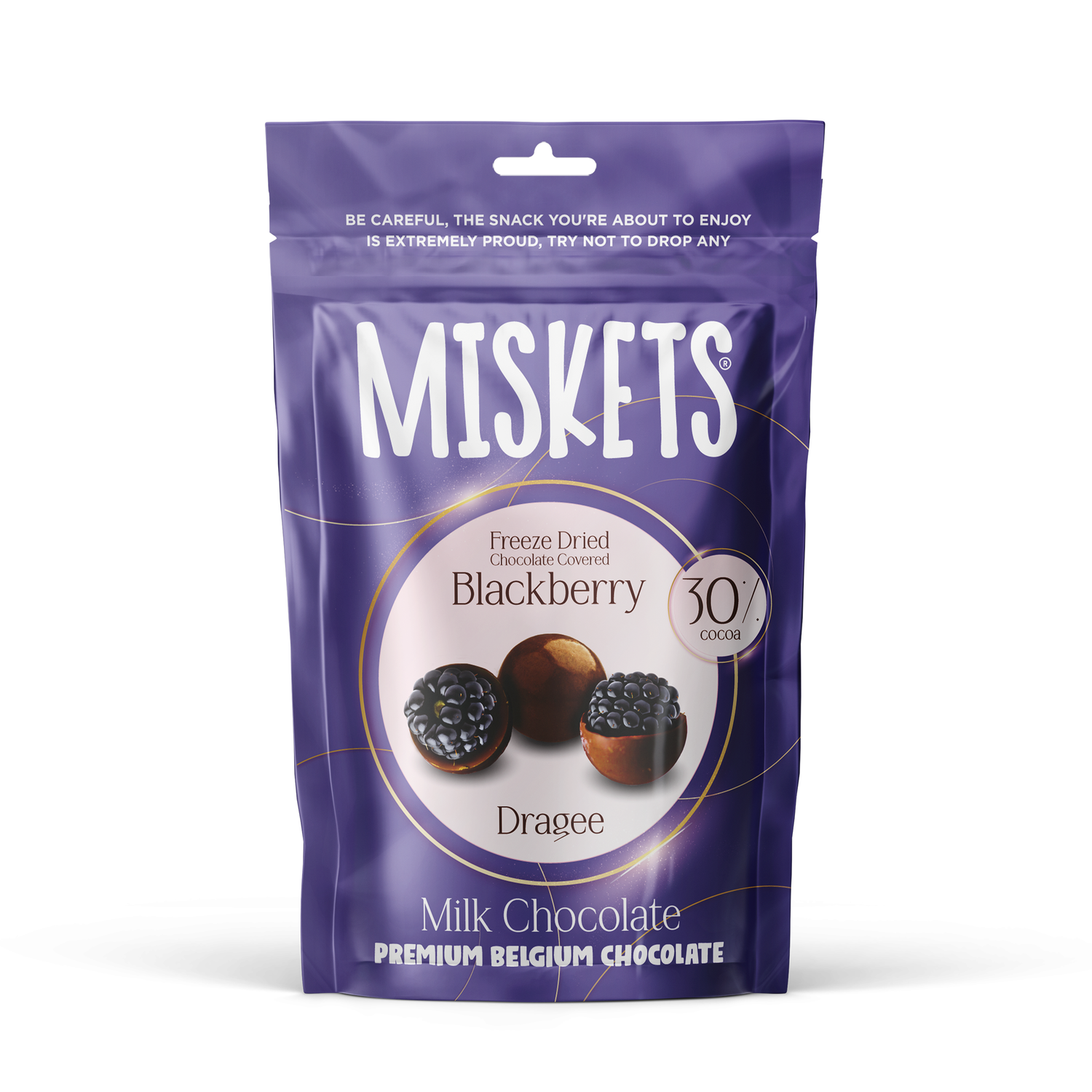 MISKETS FREEZE DRIED MILK CHOCOLATE BLACKBERRY 80GR